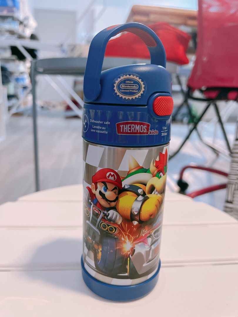 Thermos Super Mario kids water bottle 12oz, Furniture & Home