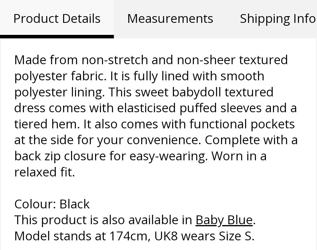 TSW Alycia Textured Tiered Babydoll Dress (Black), Women's Fashion