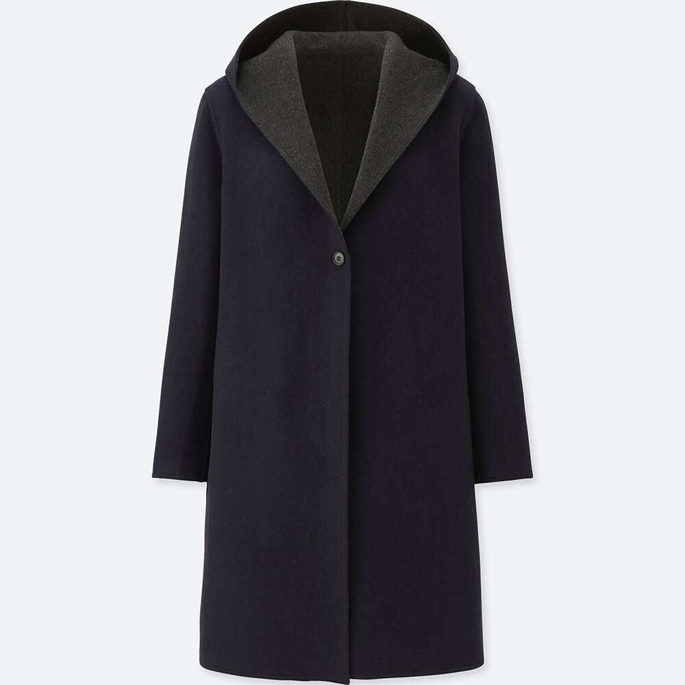 Uniqlo double online face hooded coat