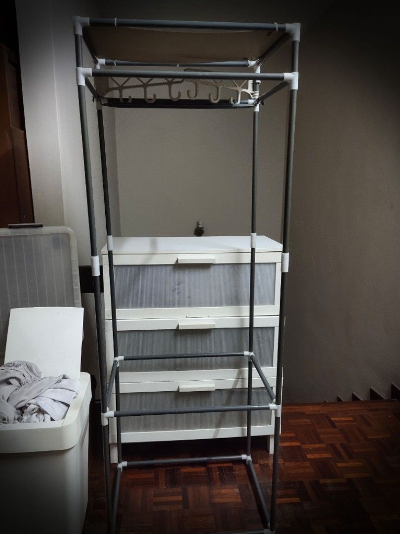 Used Clothes Rack Frame, Furniture & Home Living, Furniture, Shelves, & Racks on Carousell