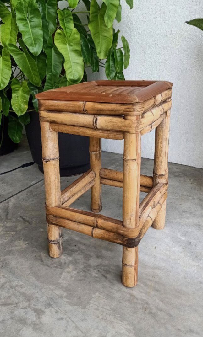Vintage Bamboo Stool, Furniture & Home Living, Furniture, Chairs on