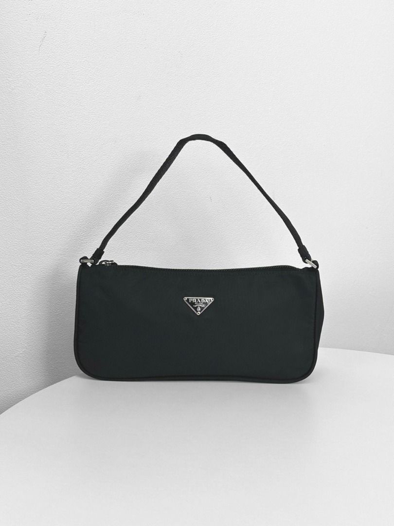 Vintage Prada Black Pocono Triangular Logo Mini Tote Bag, Luxury, Bags ...