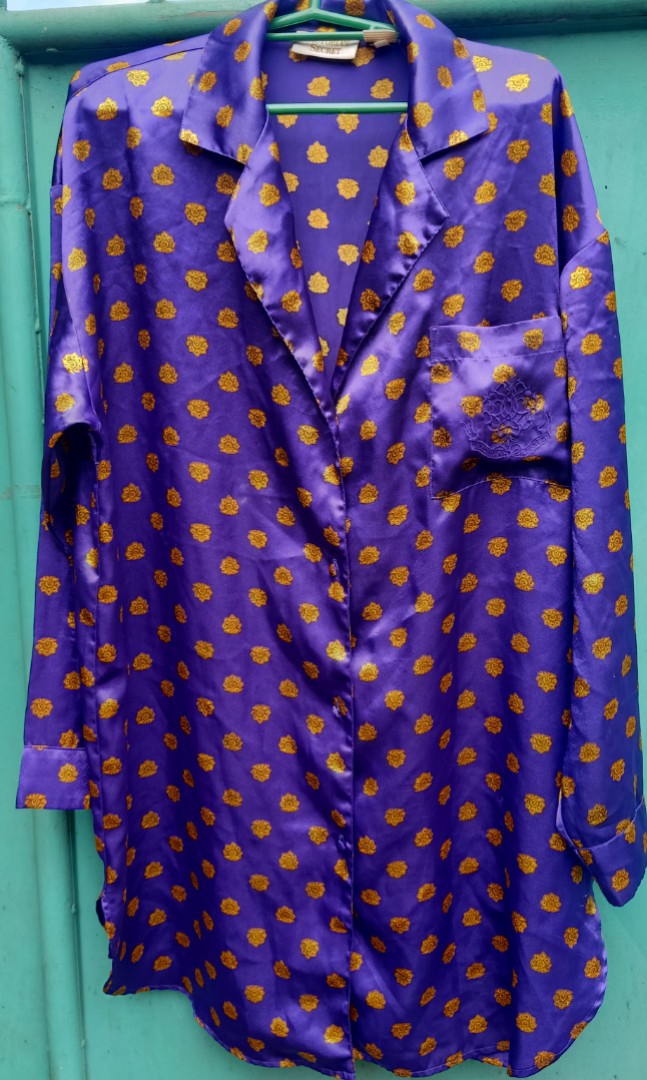 Vintage Victoria Secret Satin Buttons Down Sleepwear, Women's Fashion