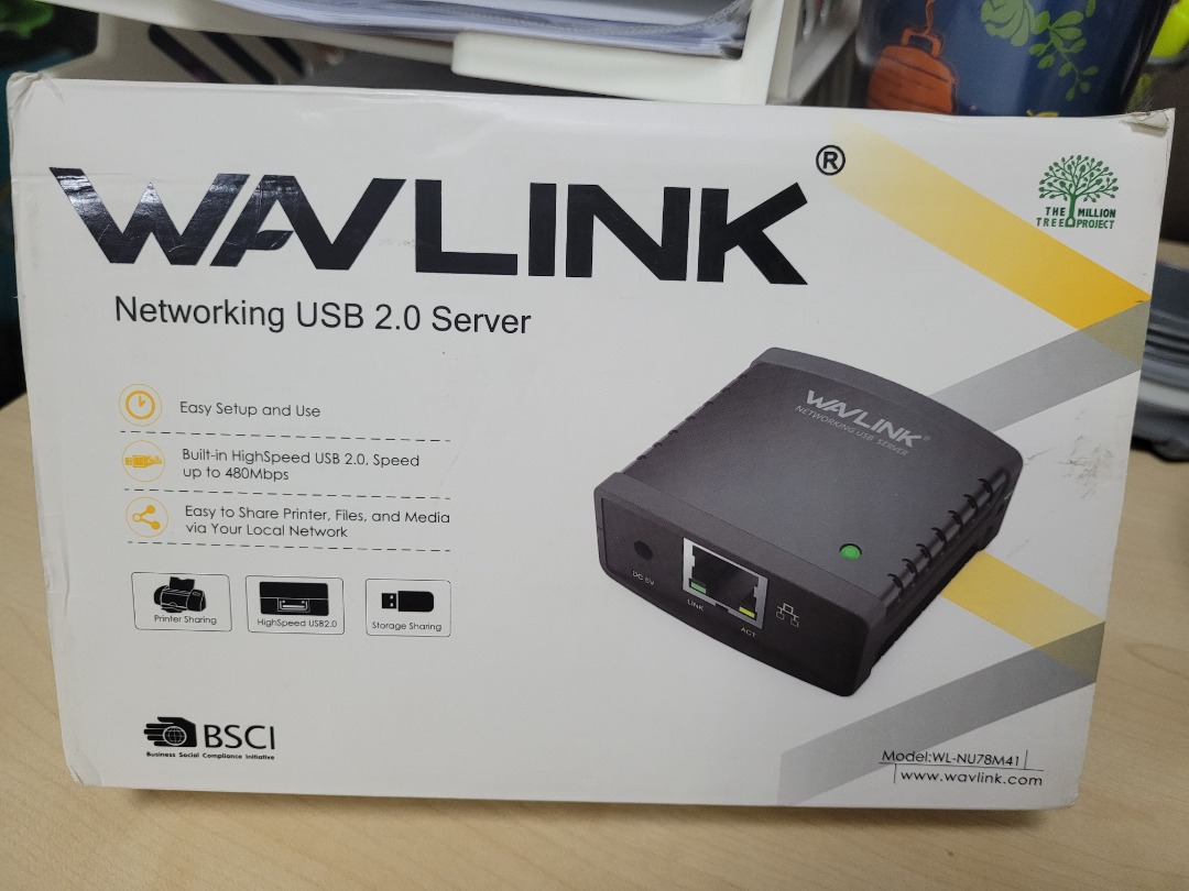Wavlink USB Print Server, Computers & Tech, Parts & Accessories
