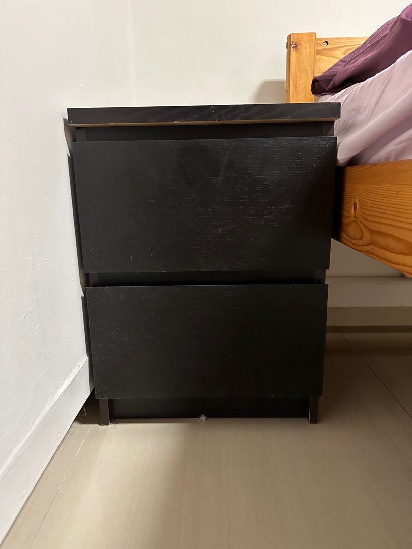 IKEA Malm Wooden Bedside Table, Furniture & Home Living, Furniture
