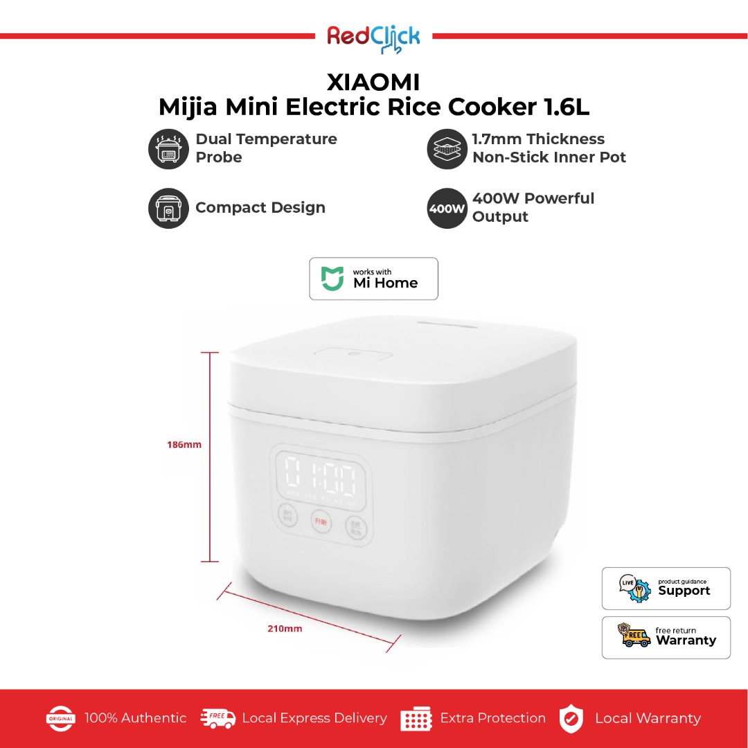 Xiaomi Mijia Mini Electric Rice Cooker 1.6L Compact Design Dual