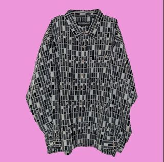 Y2K Pelle Pelle Long Shirts 5XL 數碼格長袖襯衫