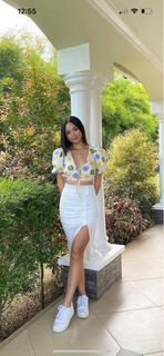 Yellow Floral Puff Sleeves Top