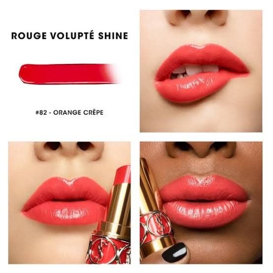 YSL Rouge Volupte Shine Oil in Stick 82 Orange Crepe