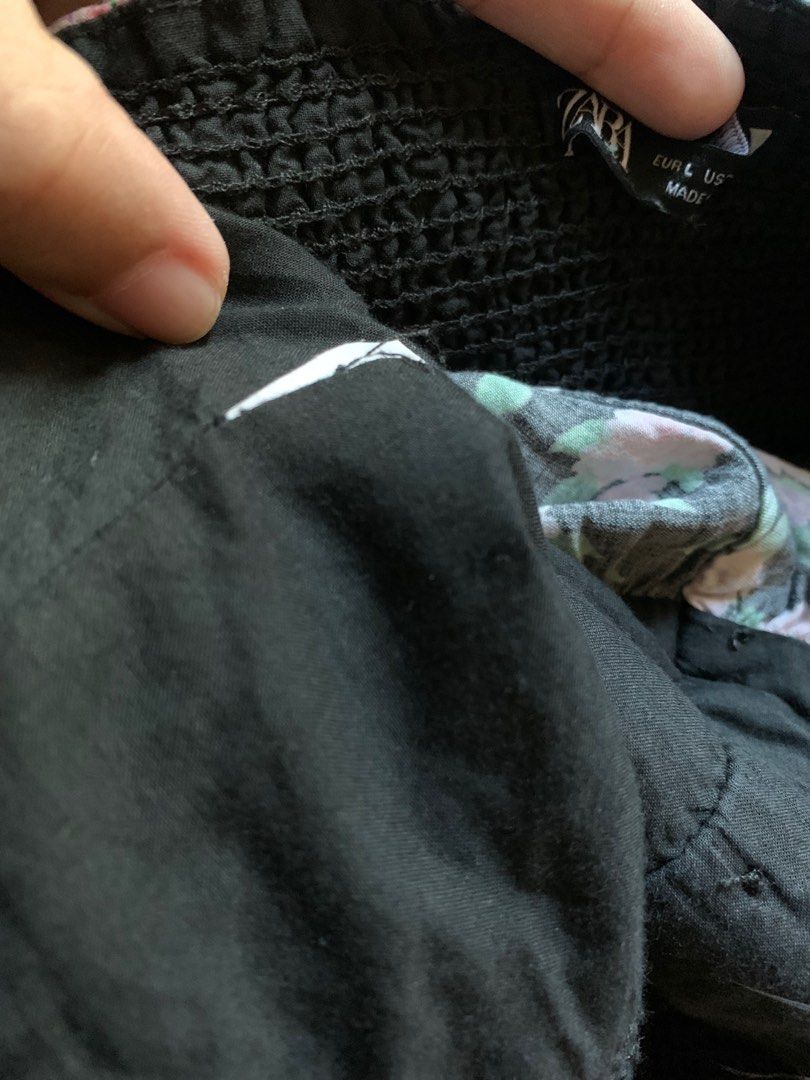 Zara Floral Puff Sleeve Peplum Top, Women's Fashion, Tops, Blouses on Carousell