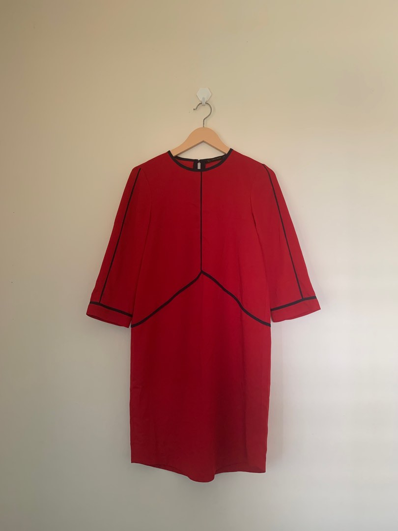Robe Courte Rouge Zara Taille XS - Neuf Sans Étiquettes, Fermeture Éclair