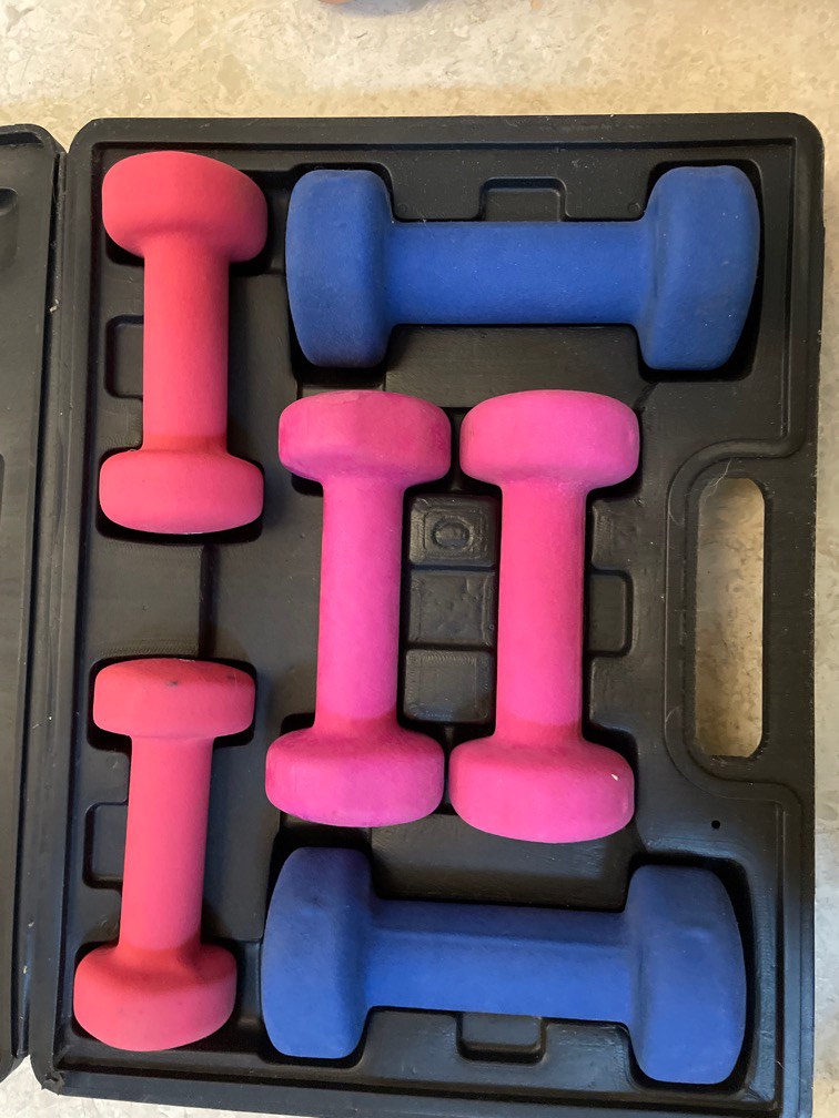 13kg weights set and ab roller, Sports Equipment, Exercise & Fitness, Weights & Dumbbells on