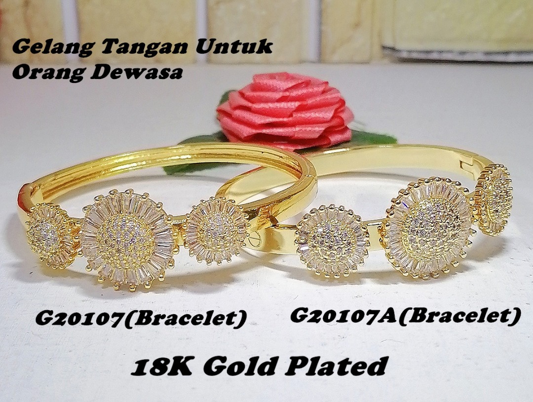 18K Gold Plated Korea Bracelet Emas Korea Gelang Tangan Bunga Matahari Women s Fashion Jewelry Organisers Bracelets on Carousell