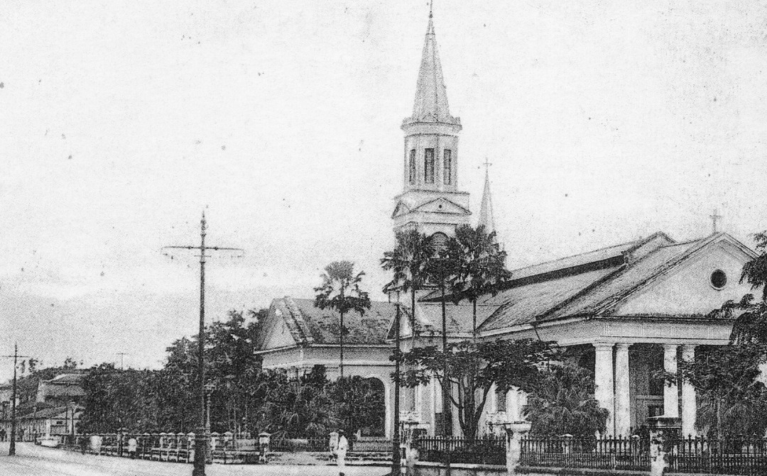 1926 Bras Basah Road. Cathedral of the Good Shepherd. Early S'pore Postcard (Rare vintage old