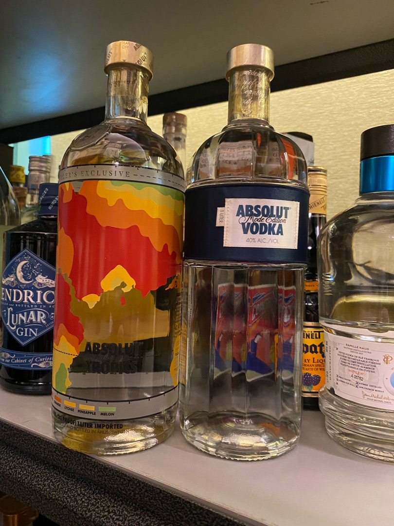 1 Litre Sealed Absolut Vodka, (Tropic and Mode Edition) x 2 Bottles Per