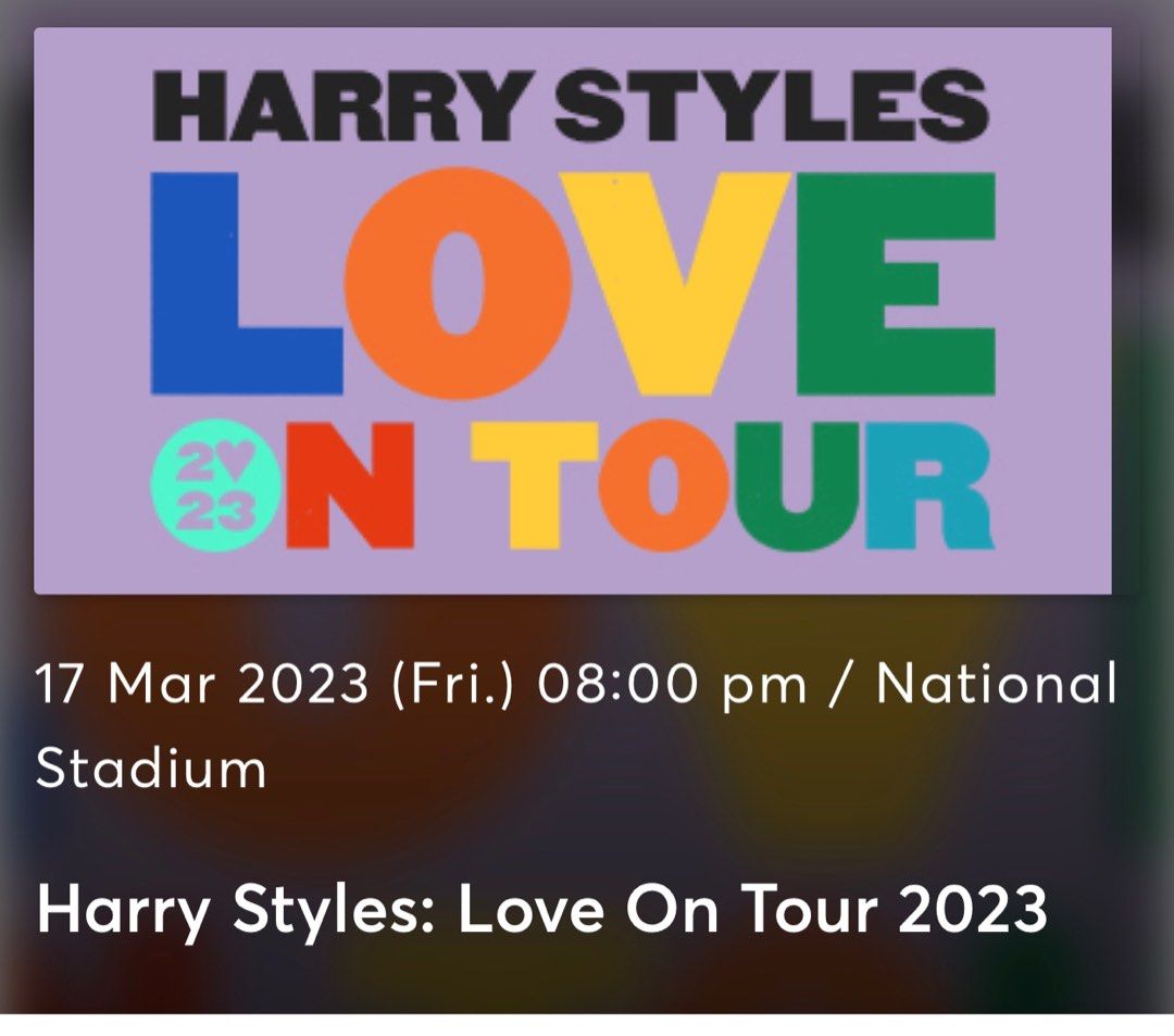 2Pax HARRY STYLES CONCERT TICKET 17 MAR 2023, Tickets & Vouchers, Event