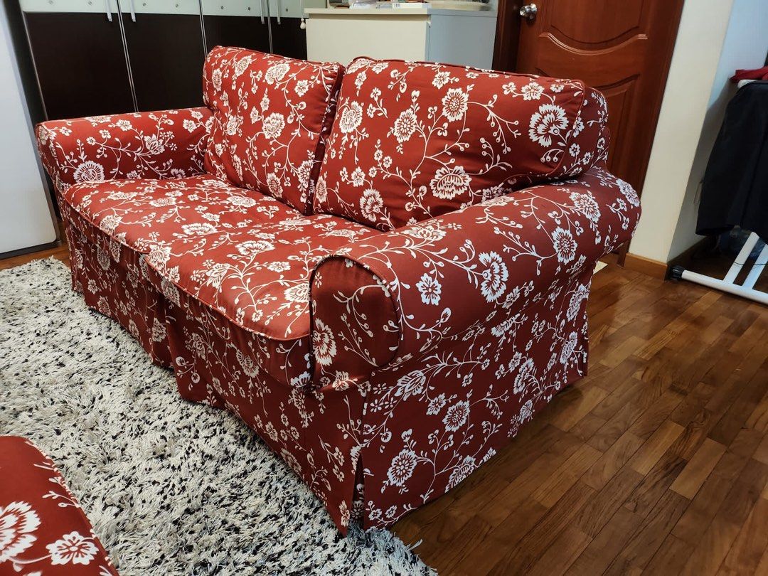 2seat sofa from Ikea, Virestad red, Furniture & Home Living, Furniture