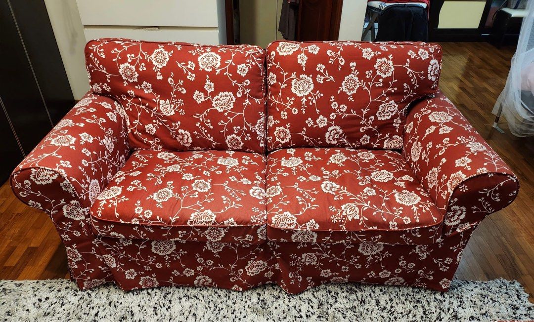 2seat sofa from Ikea, Virestad red, Furniture & Home Living, Furniture