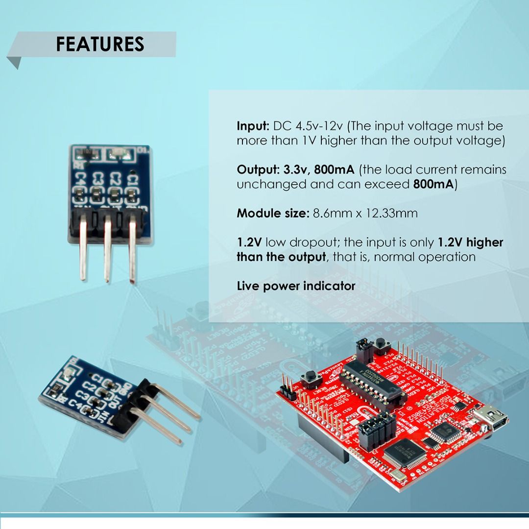 5V to 3.3V 3-PIN for DC-DC STEP-DOWN POWER SUPPLY BUCK MODULE DC 4.75V ...