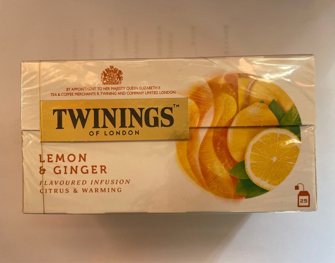 ⭐️四折川寧Twinings Lemon & Ginger 檸檬乾薑花草茶, 嘢食& 嘢飲