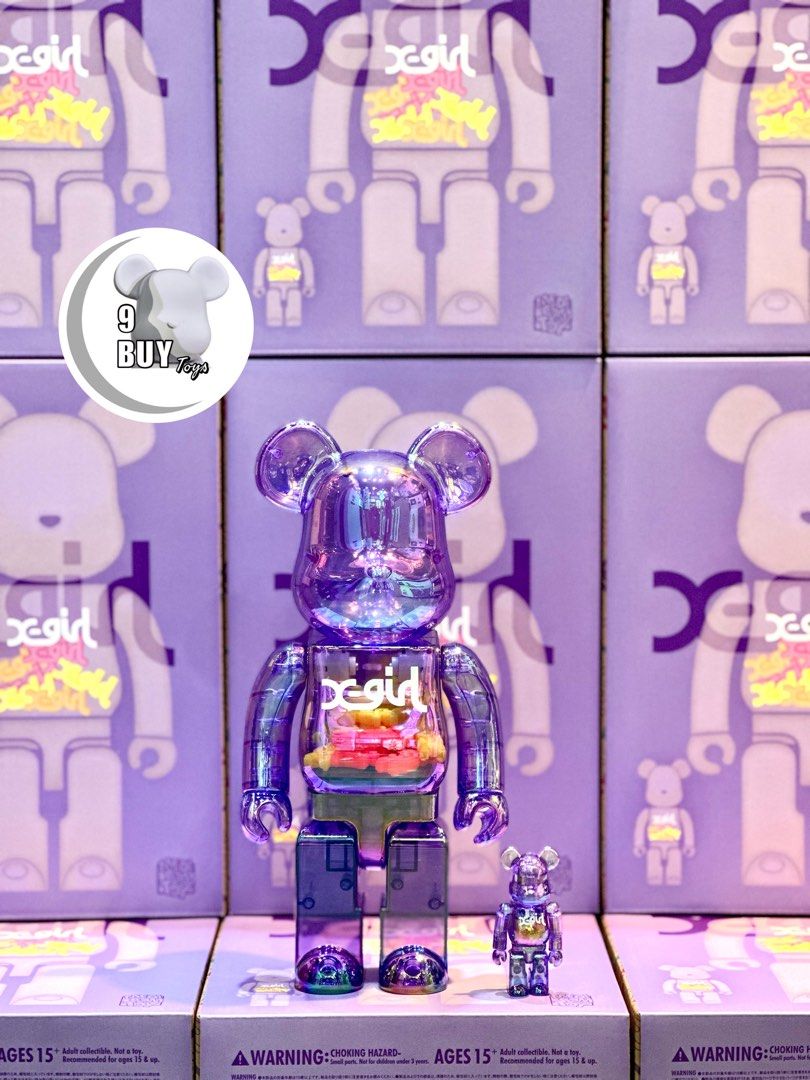 女性が喜ぶ♪ BE@RBRICK X-girl X-girl Purple CLEAR 100% PURPLE 400% 400%u0026100% フィギュア