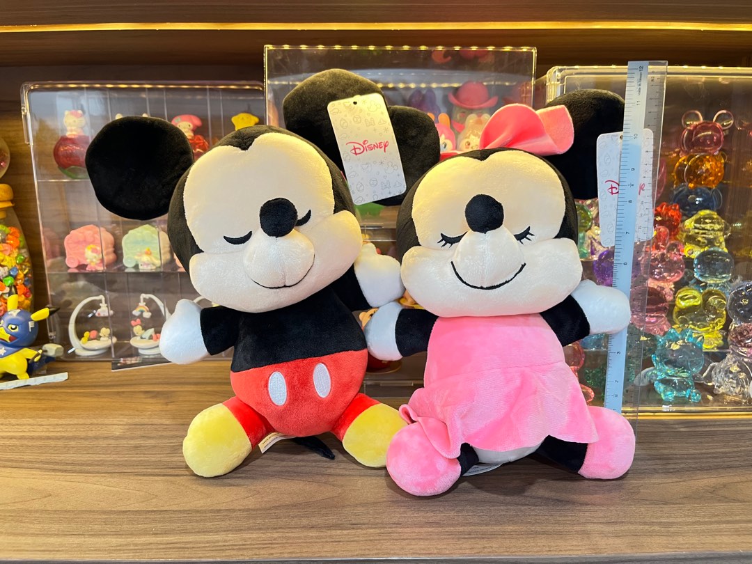 A set of Disney Mickey Mouse and Minnie Mouse soft toy plushie plush