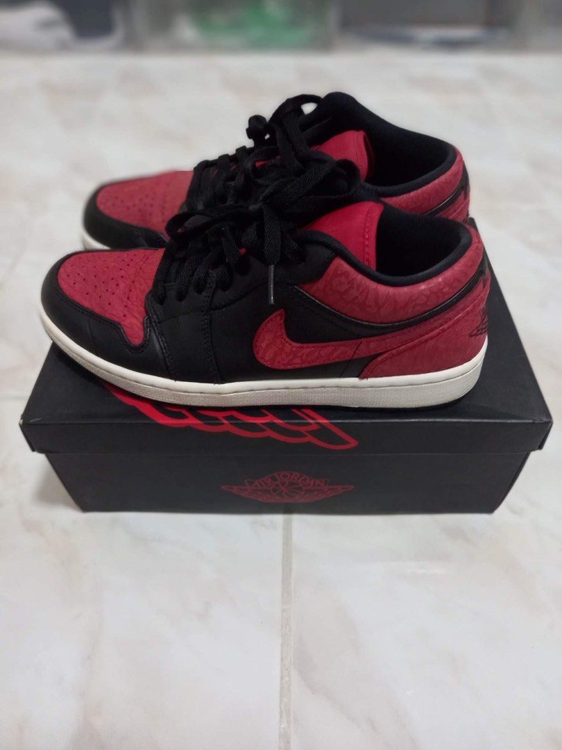 air jordan 1 low bred elephant print