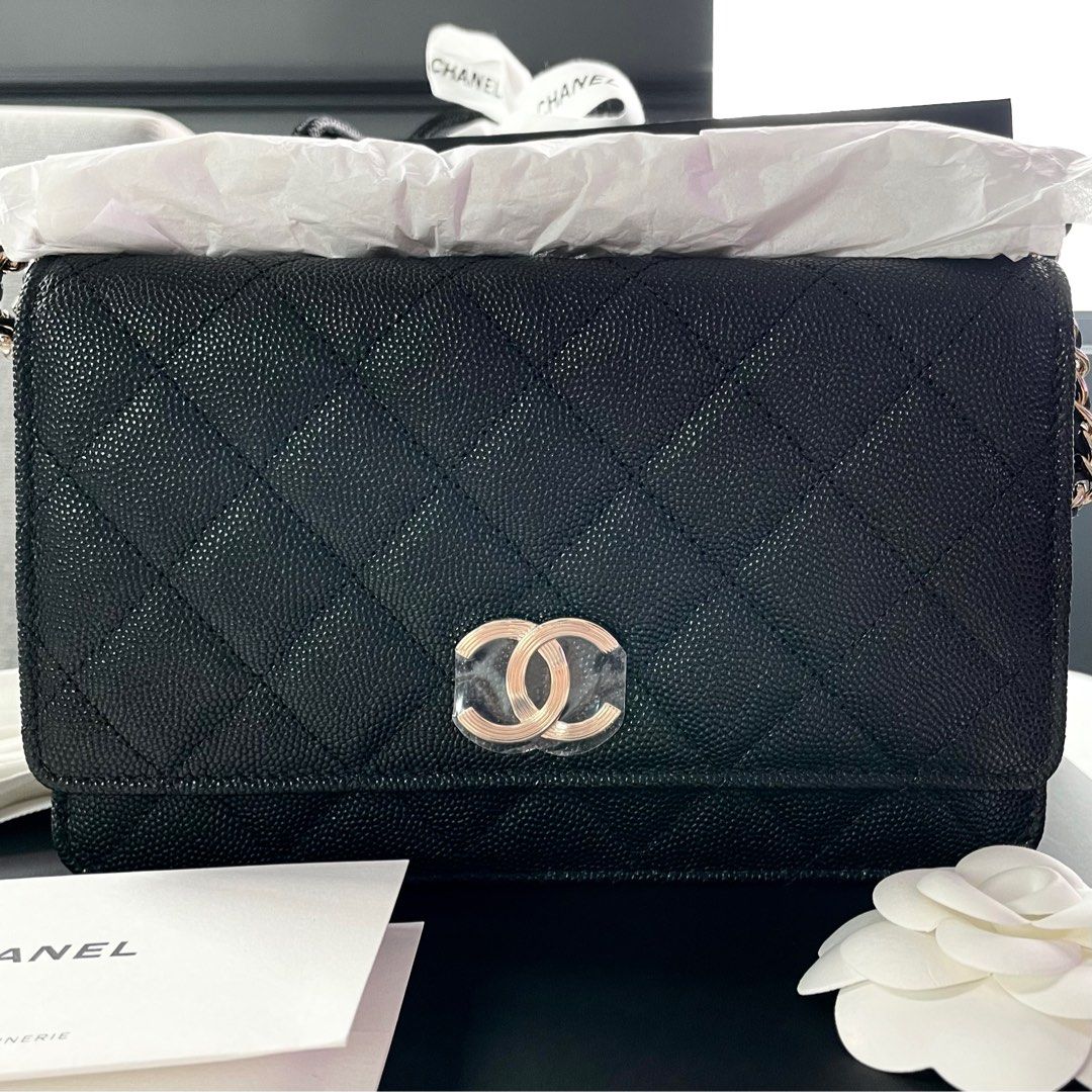 RESERVED - Authentic Chanel 23C WOC Wallet on Chain Black Caviar GHW Gold  Cruise Collection Monaco mini small flap classic brand new full set with