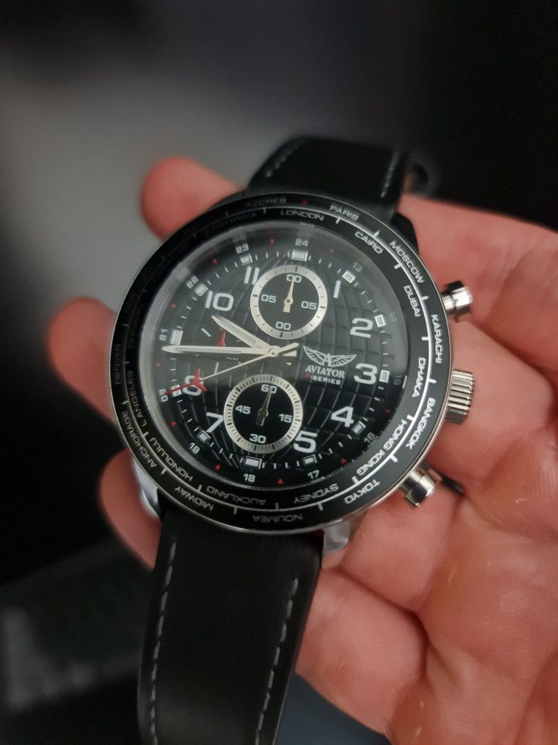 Aviator f series Leather strap Men s Fashion Watches