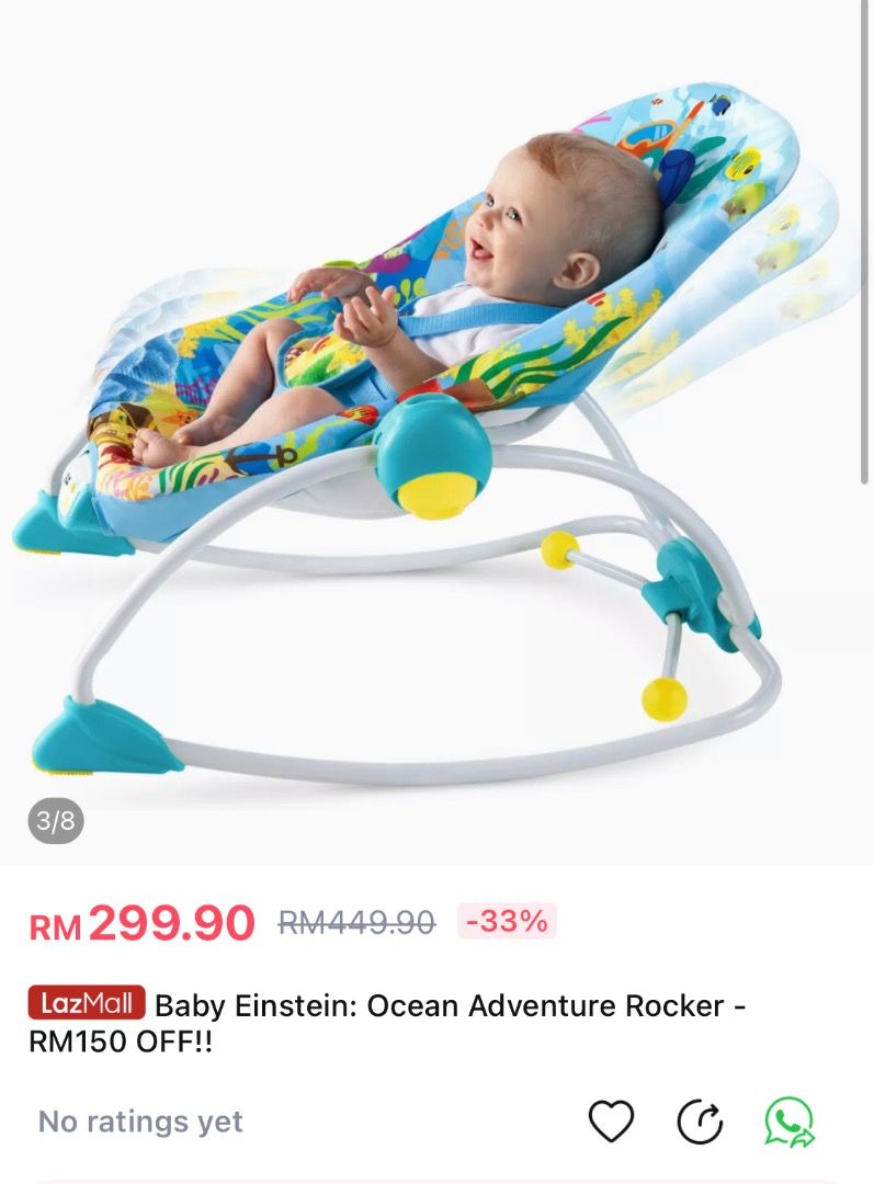 Baby Einstein Ocean Adventure Rocker Babies Kids Infant