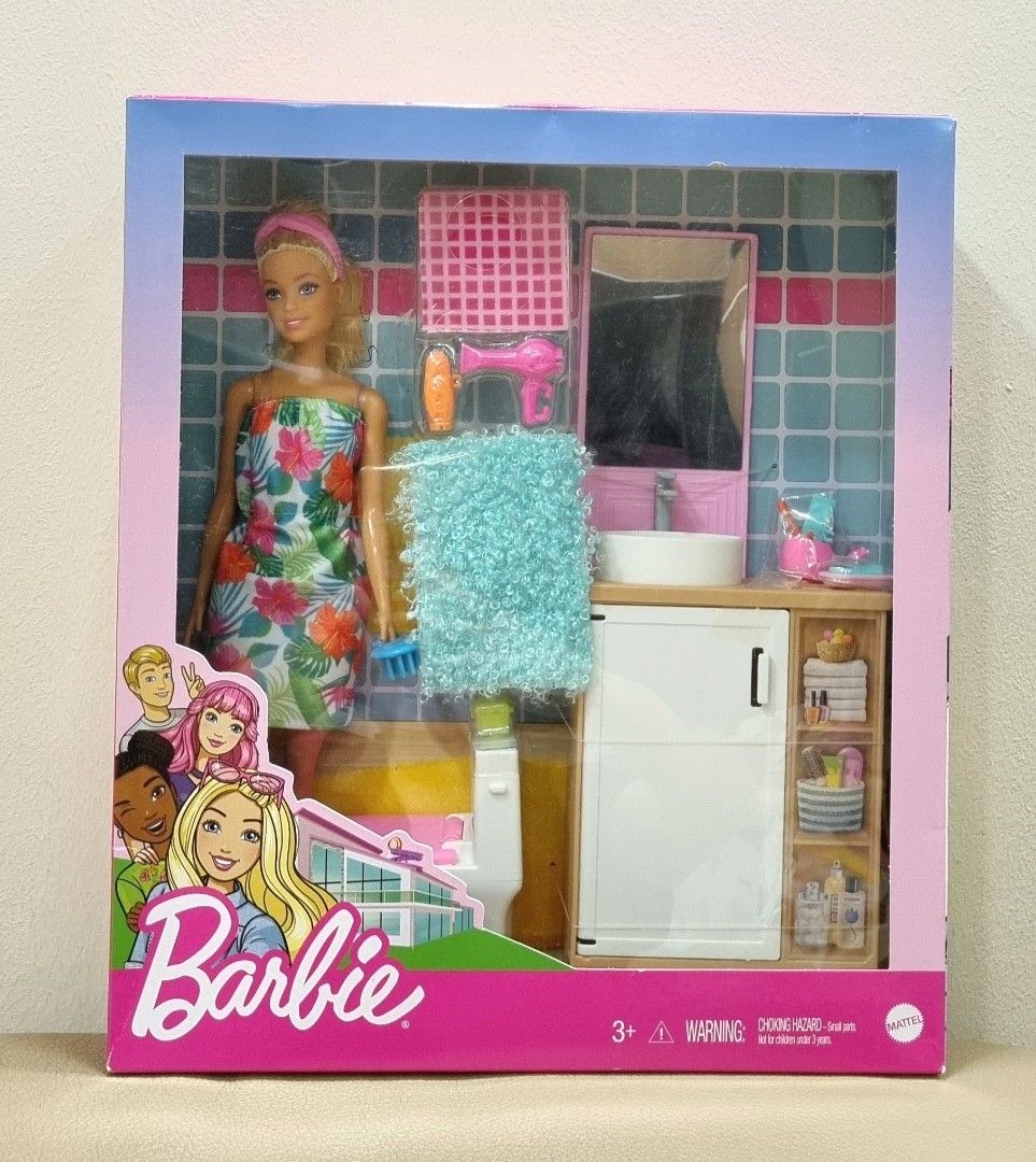 Barbie Doll and Bathroom Furniture Playset Doll (11.5ーinch Blonde