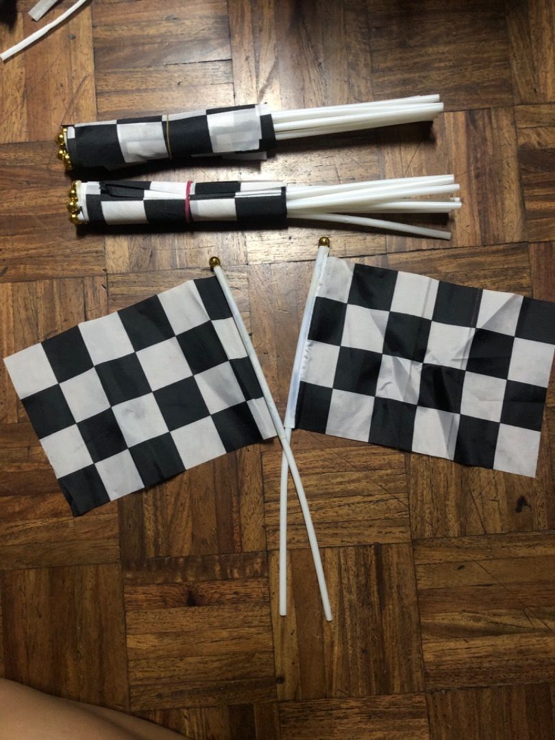 Black Checkered Flags for Car Racing Birthday Theme Decorations