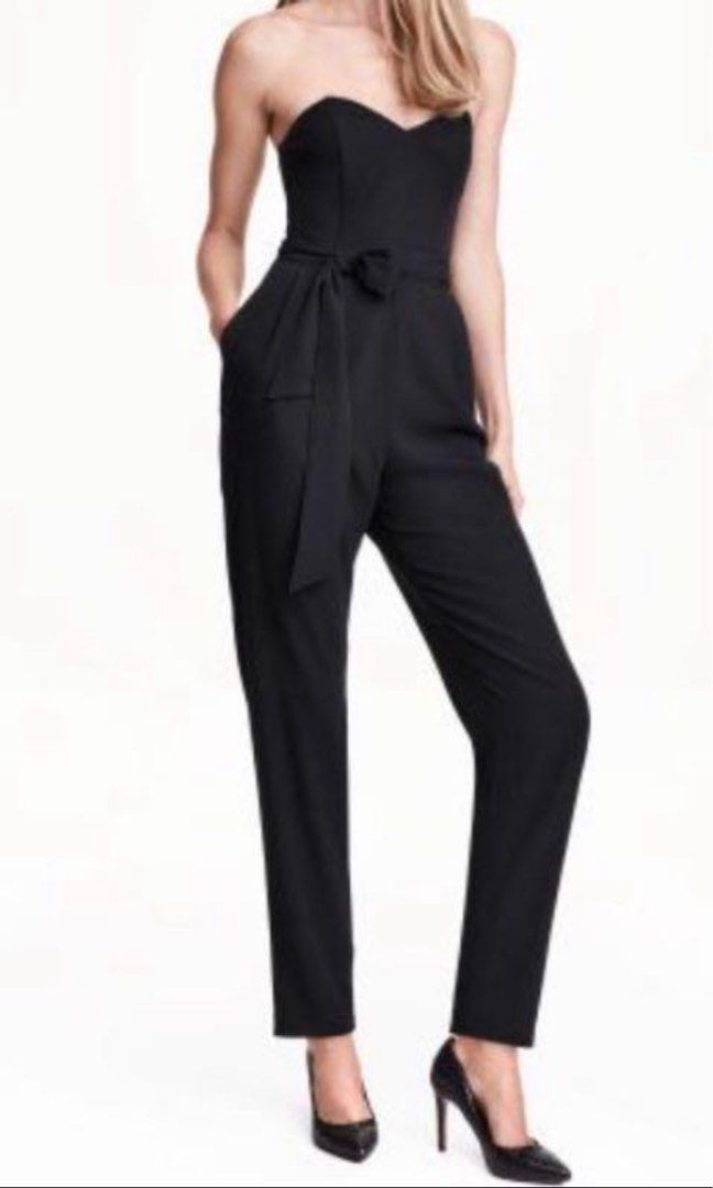 H&m black strapless jumpsuit online