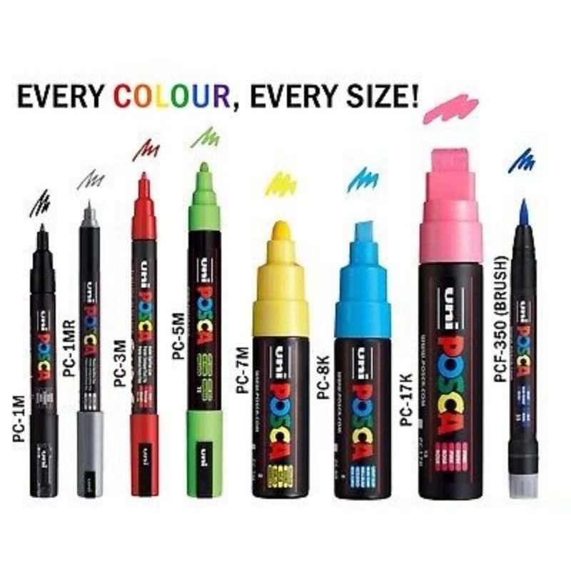 Posca Paint Marker Pen - Fine Point - Set of 8 (PC-3M8C), Multicolor