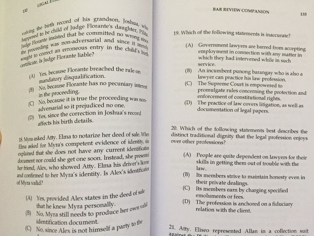 Carillo (2020) Legal Ethics and Practical Exercises Bar Review