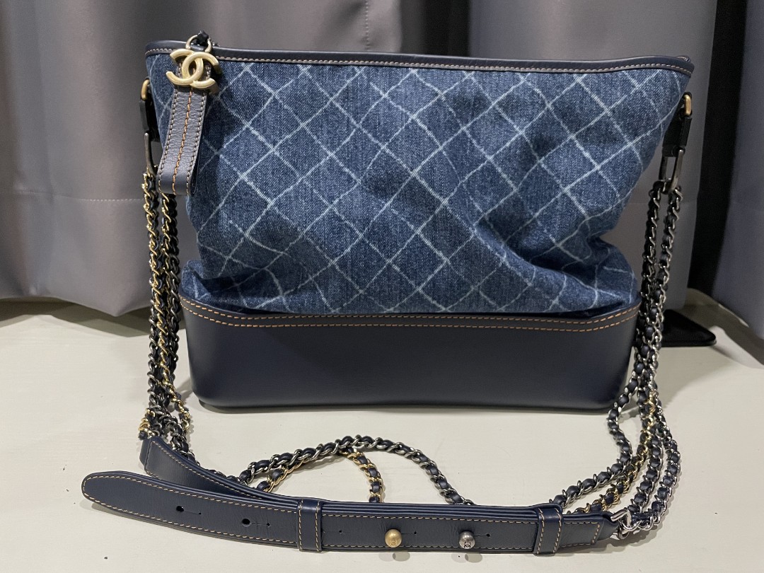 Chanel bag Blue Quilted Denim & Calfskin Large Gabrielle Hobo, Luxury, Bags  & Wallets on Carousell