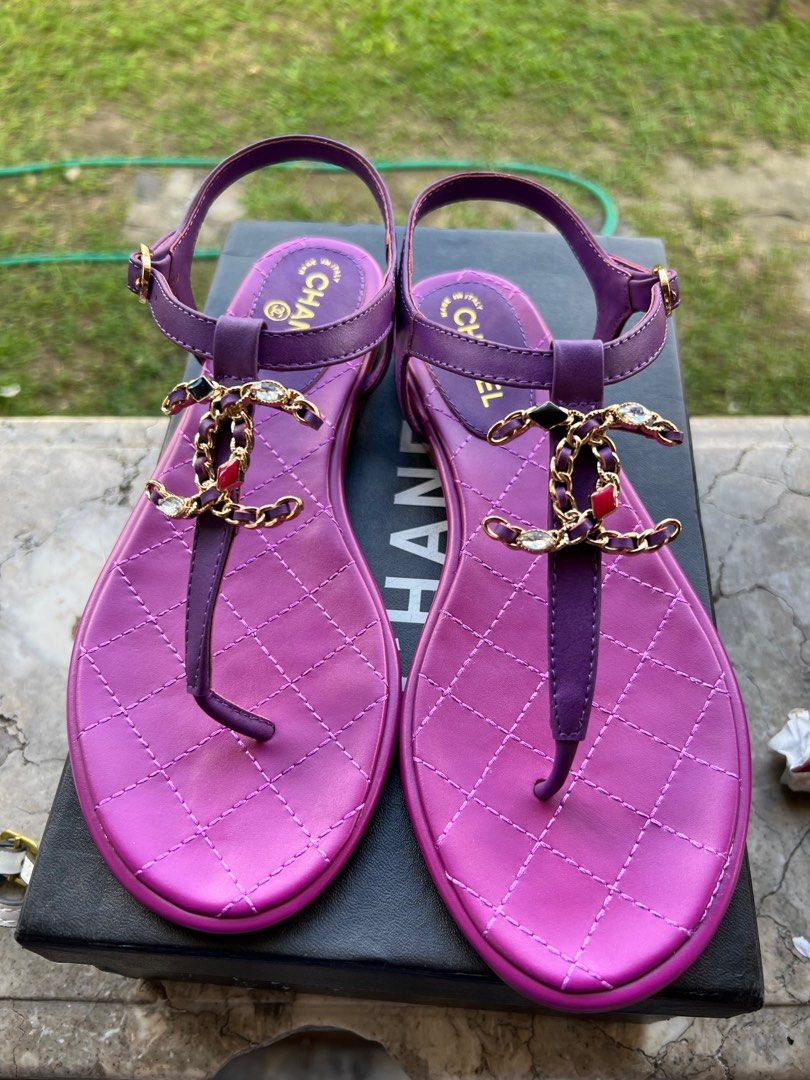 Purple new arrivals thong sandals