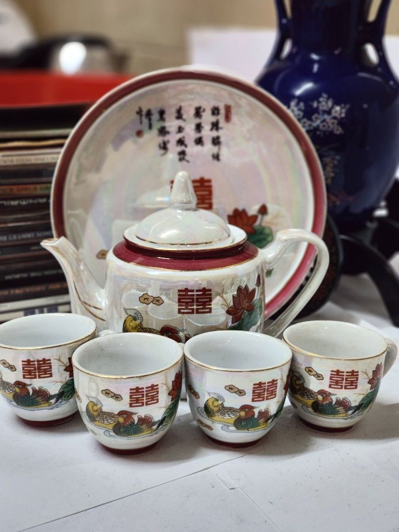 Chinese Wedding Porcelain Tea ceremony set, Furniture & Home Living