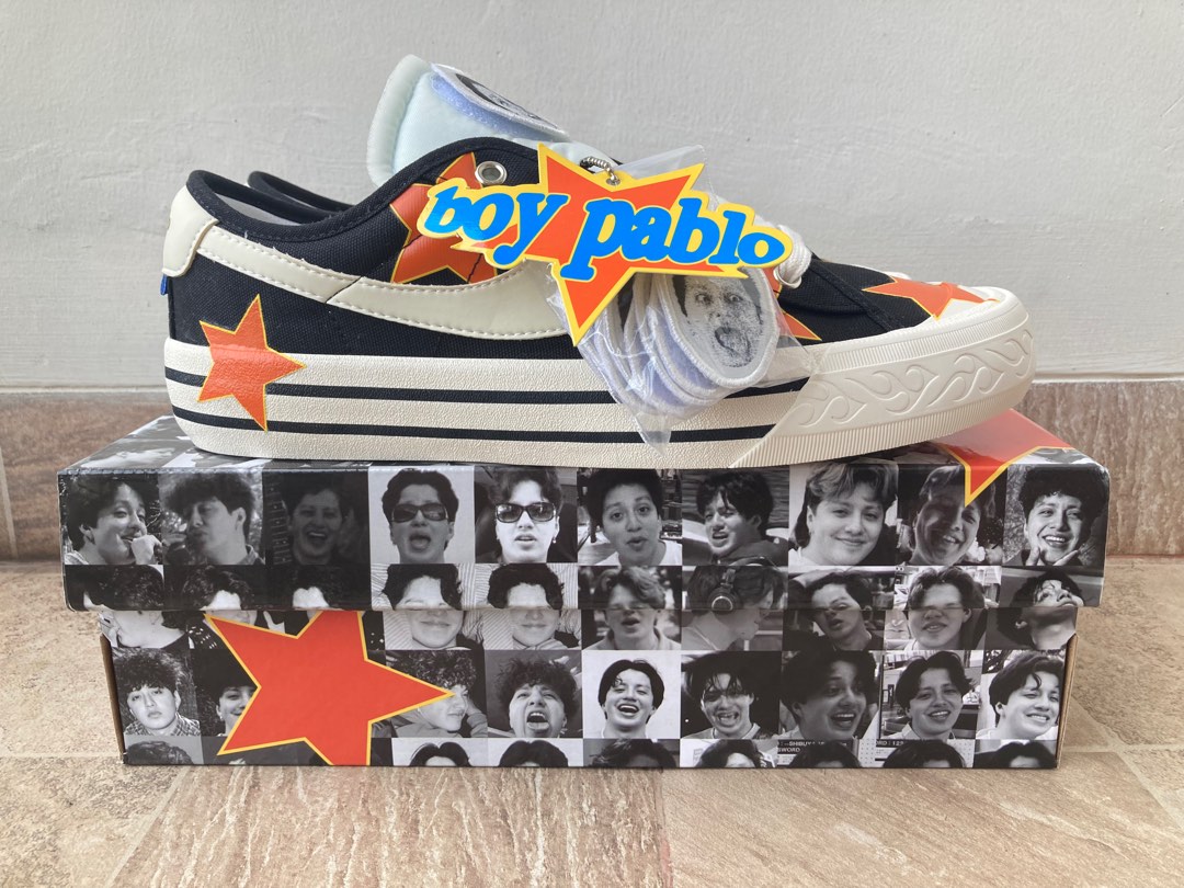 Compass x Boy Pablo Low Black, Fesyen Pria, Sepatu , Sneakers di Carousell