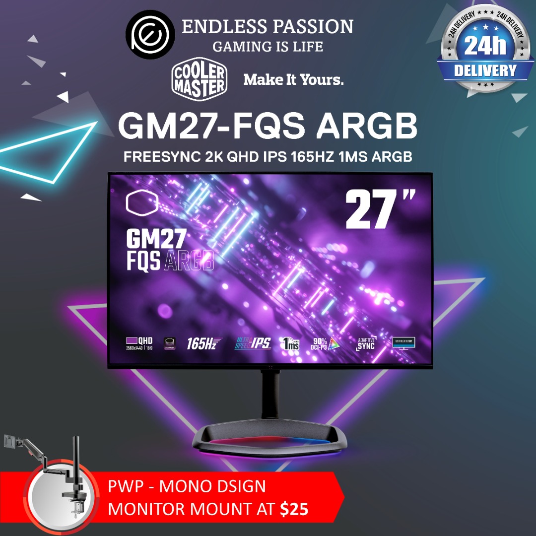 Cooler Master GM27FQS ARGB Gaming Monitor CMIGM27FQSAEU