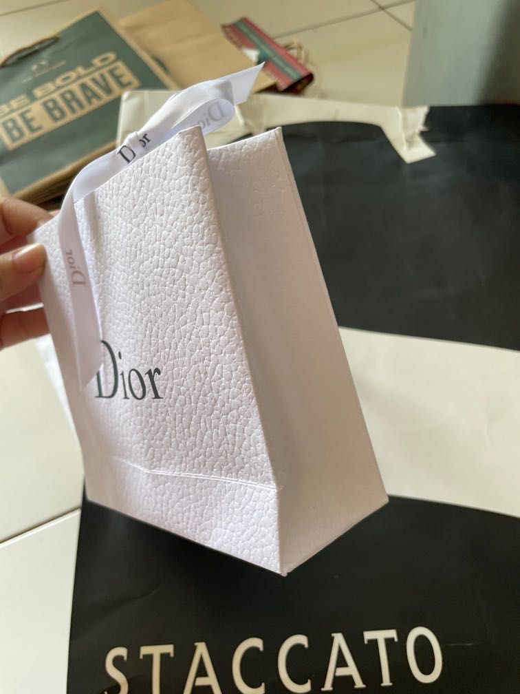 Dior Bag tas dior paper bag paperbang dior mini putih original teskture