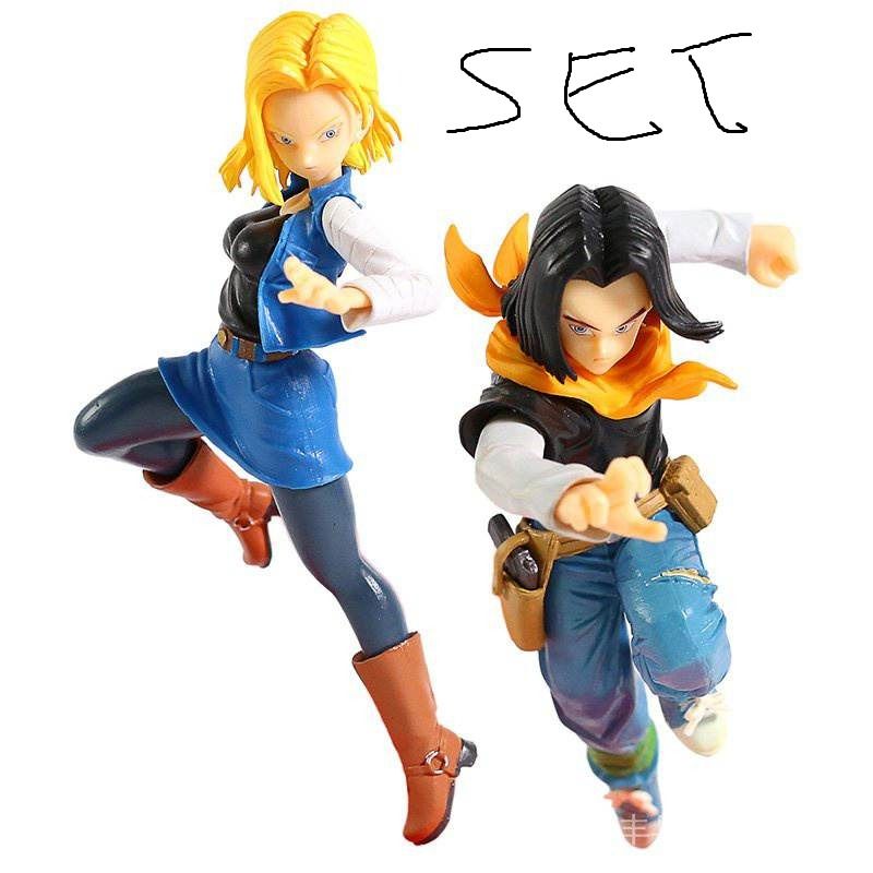 Dragon Ball Z Android No.18 and No.17 PVC Figure Collectible Model Toy ...