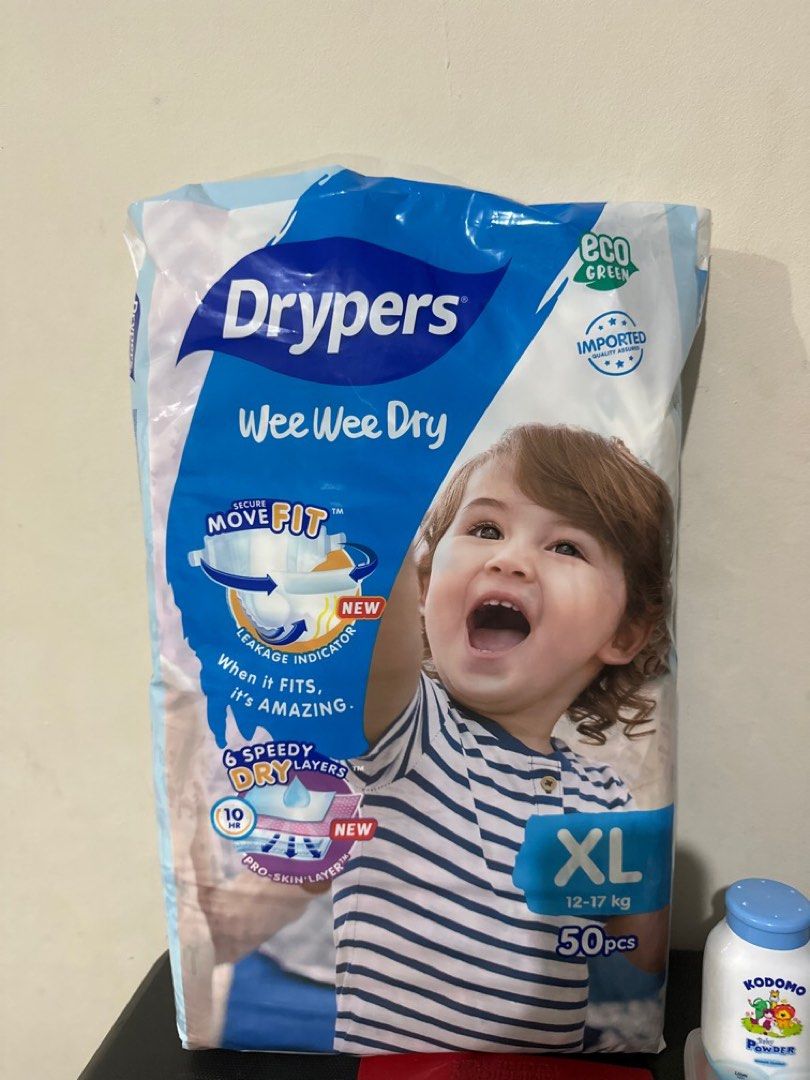 Drypers XL TAPE 4 packet for 40, Babies & Kids, Bathing & Changing