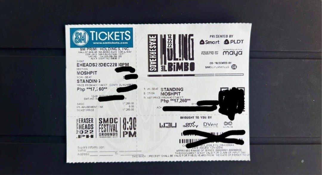 Eraserheads Concert Ticket Ang Huling El Bimbo (MOSHPIT), Tickets