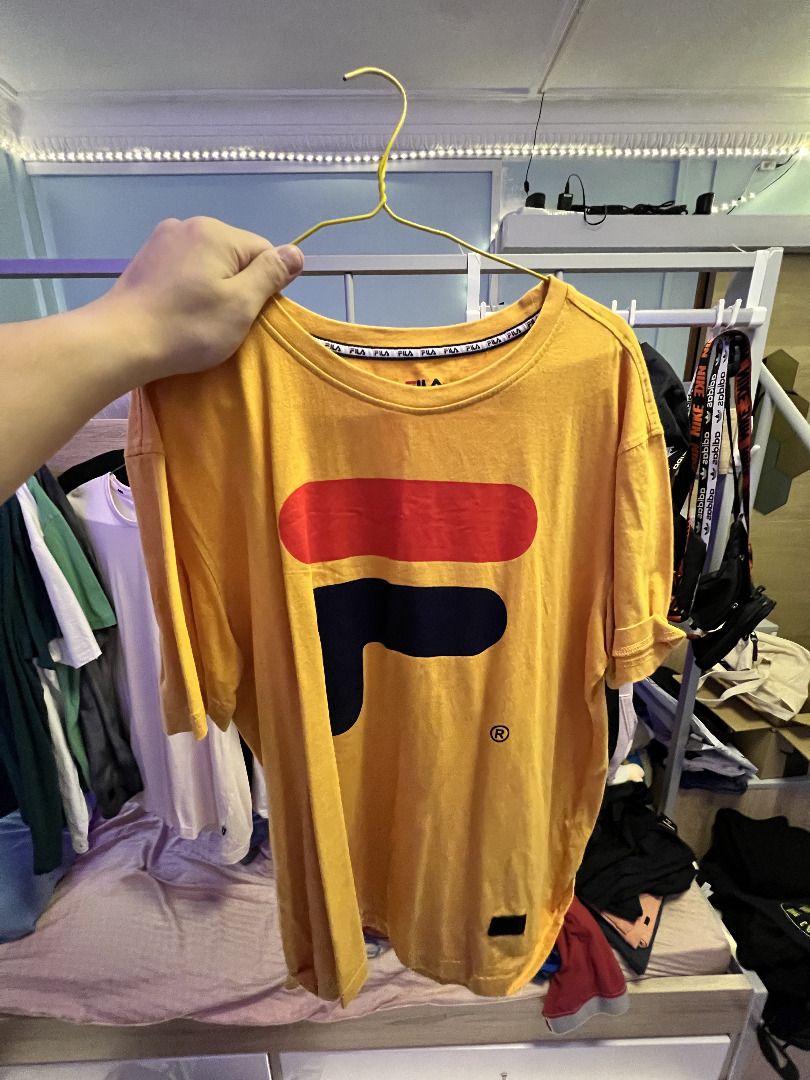 Yellow fila outlet t shirt