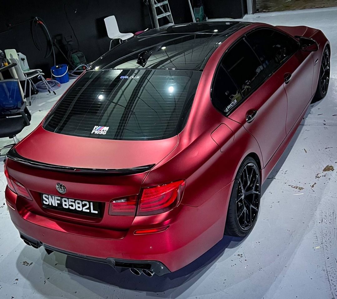 Full body wrap BMW F10 Ghost Chrome Romanee Red, Car Accessories, Car