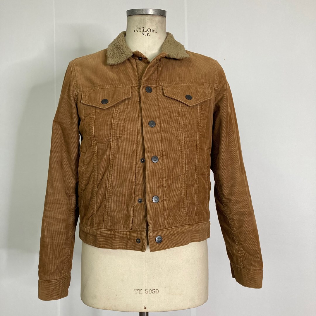 Gap 1969 Brown Corduroy Sherpa Trucker Jacket, Men's Fashion, Coats