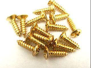 CHEAP Gold Electric Guitar Pickguard Screws x15 3 by 12 mm 3*12