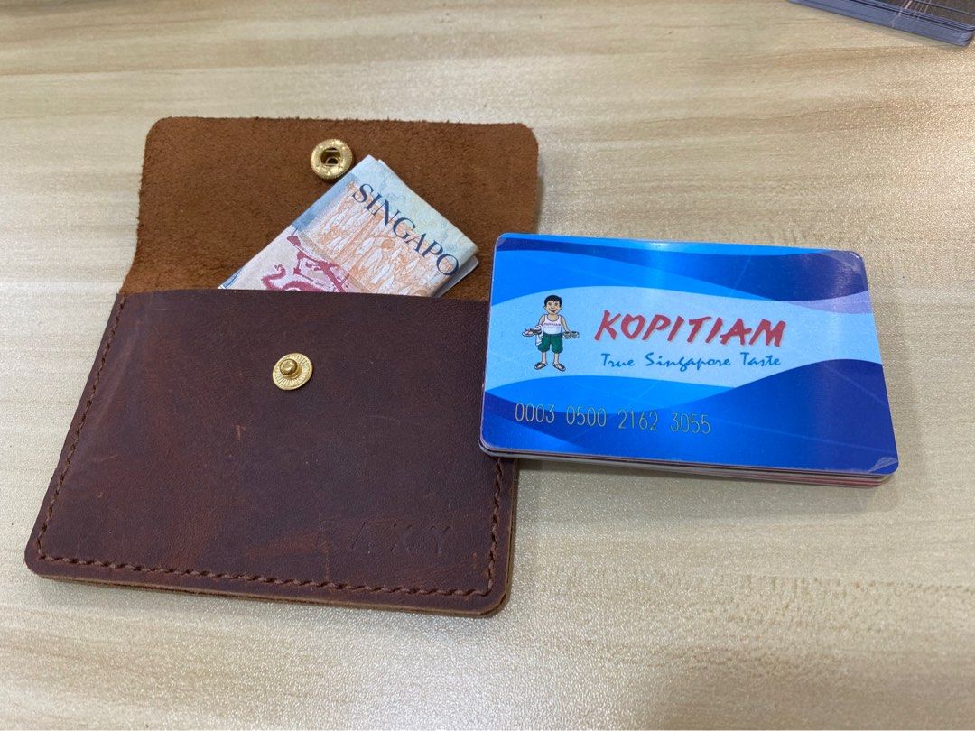 Handmade Wild pull up leather card holder, purse, Men's Fashion