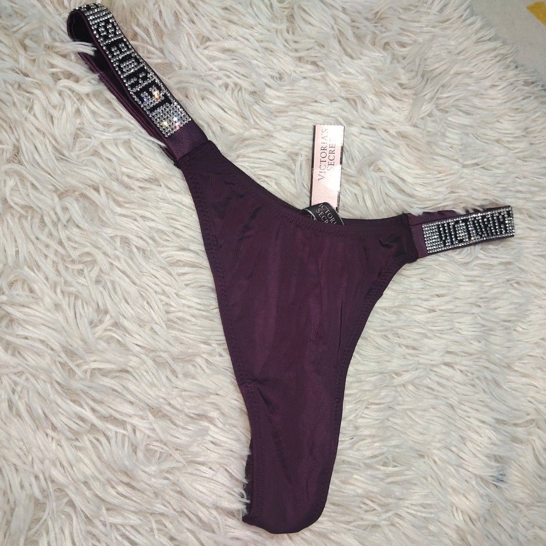 HAPPY HOUR!!! NEW WITH TAG VICTORIA'S SECRET BLING THONG, Women's Fashion,  New Undergarments & Loungewear on Carousell